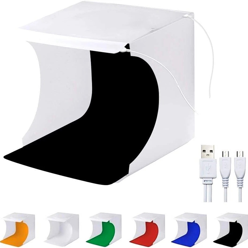 Photography Lighting And Backdrop Kits - Portable Folding Photobox Photography LED Light