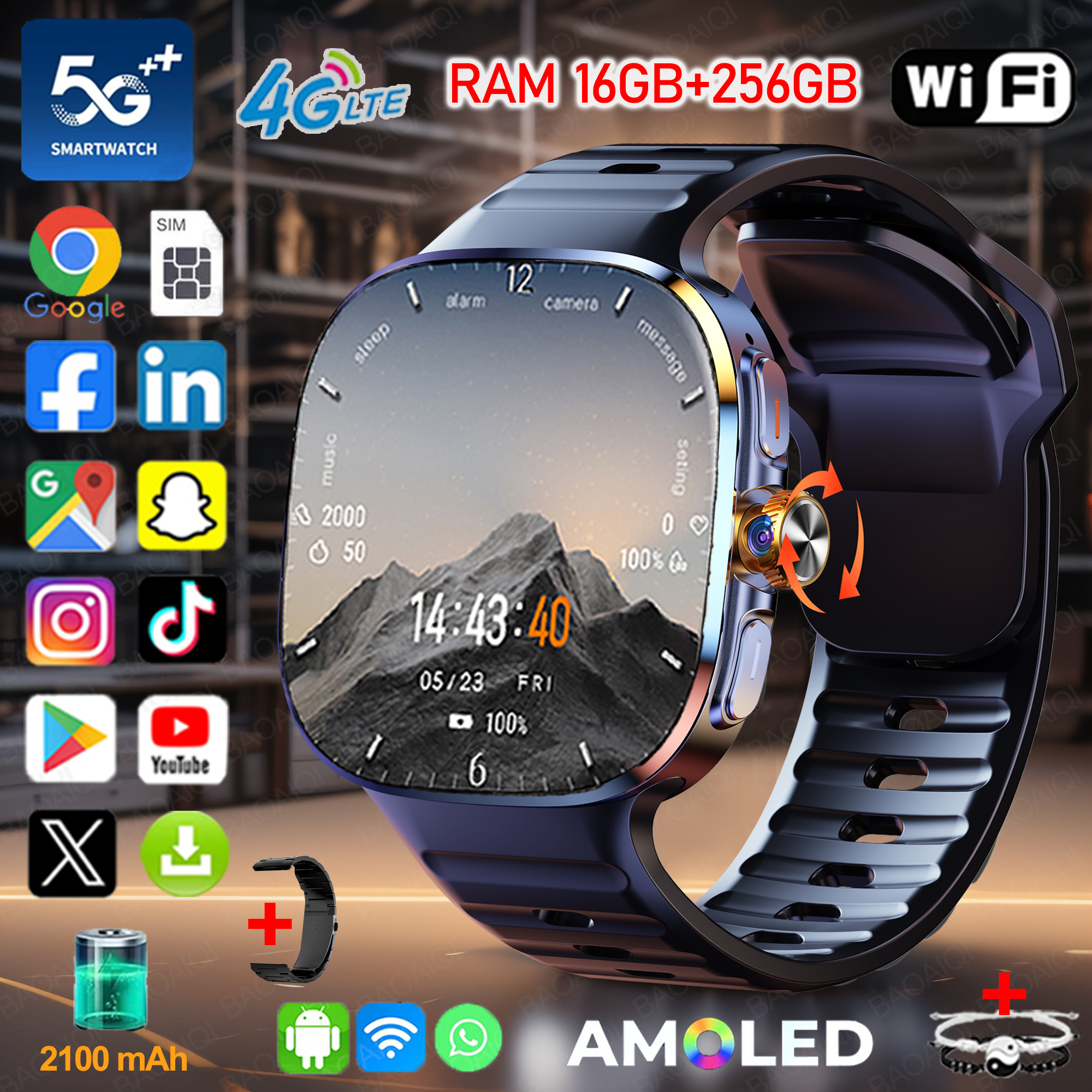 Photography Lighting Gel - 2.40 inch Larger Screen 4G/5G Smartwatch