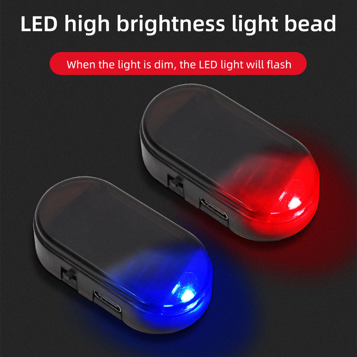 Interior Photography Lighting - Car Mini LED Solar Warning Light