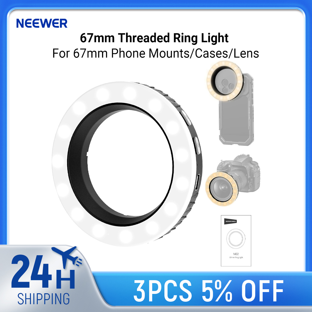 Photography Lighting Case - NEEWER Basics 67mm Threaded Ring Light