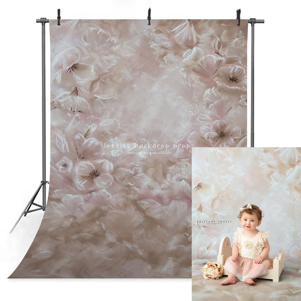 Portrait Photography With Lighting - Light Floral Backdrop Kids Girl Portrait