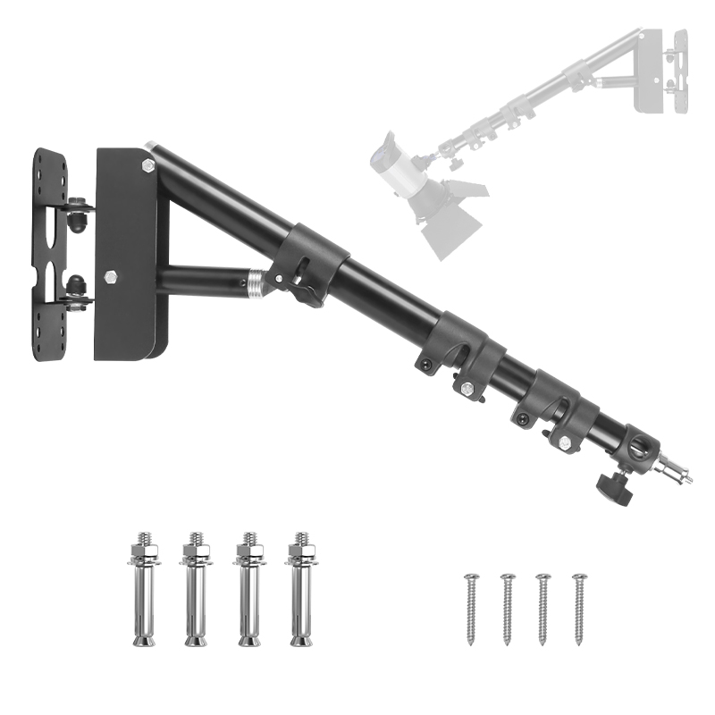 Photography Lighting Triangle - 54-110cm Triangle Wall Mount Boom Arm,180°