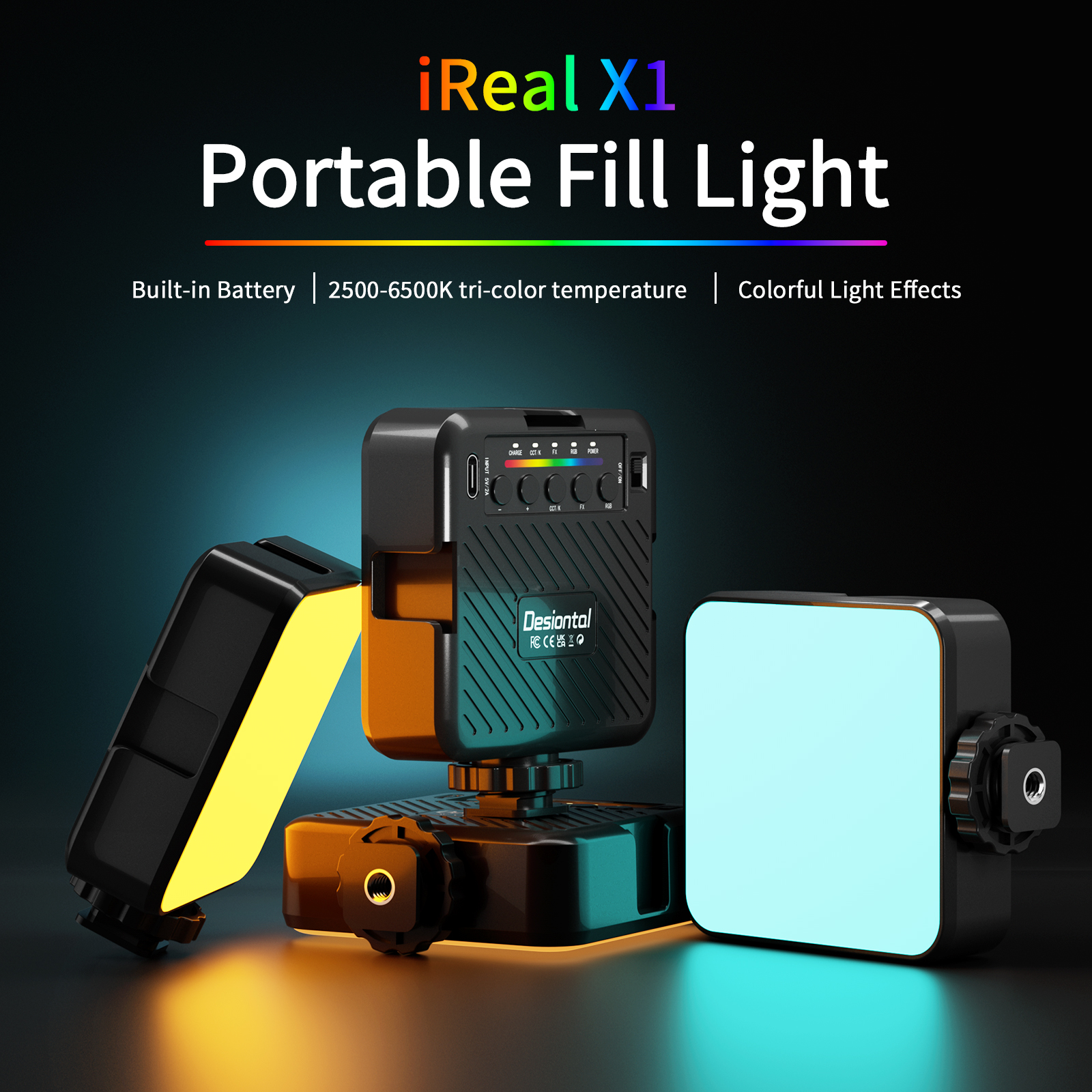 Photography Lighting Uk - IReal X1 Full Color RGB Mini