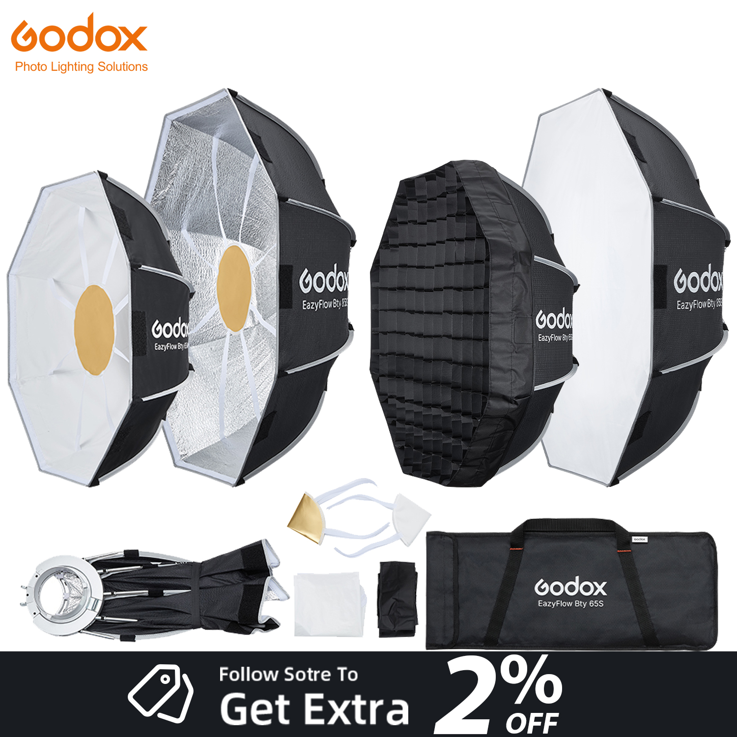 Photography Lighting Mount - New Godox EazyFlow Beauty Dish 65/85cm