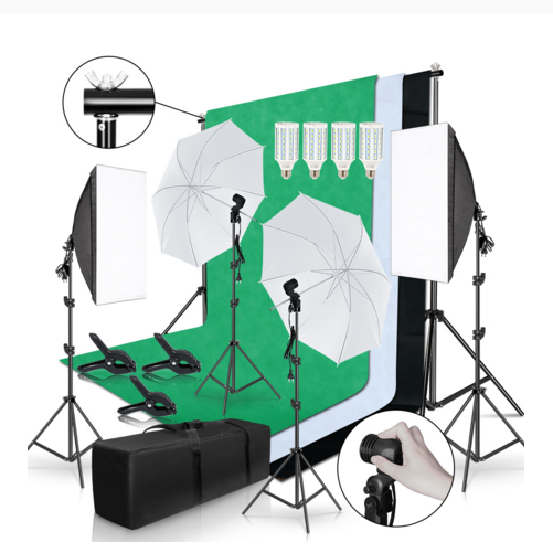 Photography Lighting And Backdrop Kits - Gold Seller Full Set Photography Kit