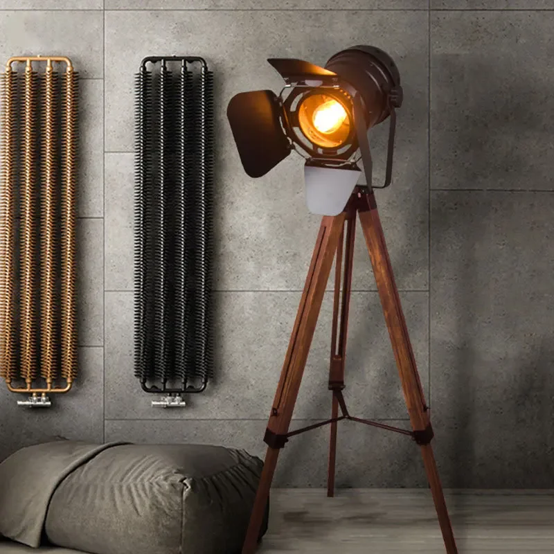 Vintage Photography Lighting - 2025 American Vintage Wood Floor Lamps