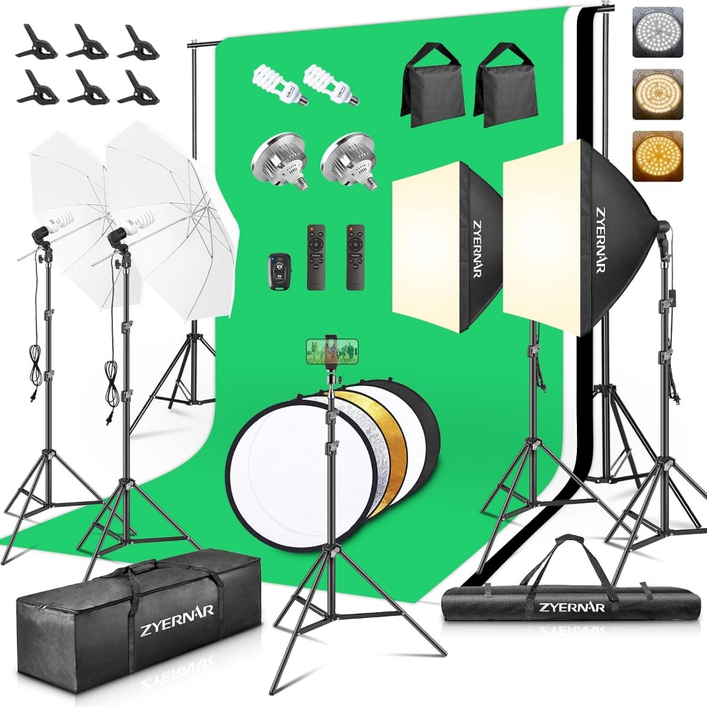 Photography Lighting Kit with  - Photography Lighting And Backdrop Kits 评论和价格