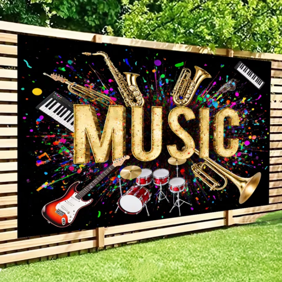 Vibrant Music Theme Glitter Pa - Photography Lighting And Backdrop 评论和价格