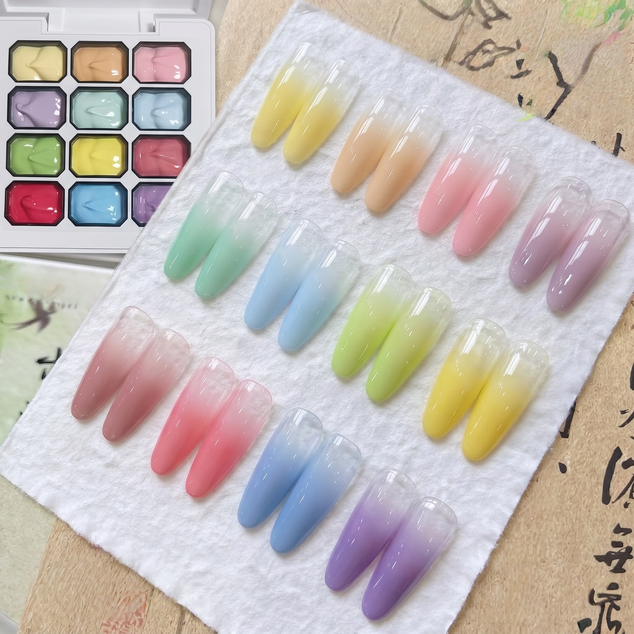 12-color Macaron Solid Gel Nai - Photography Lighting Gel 评论和价格