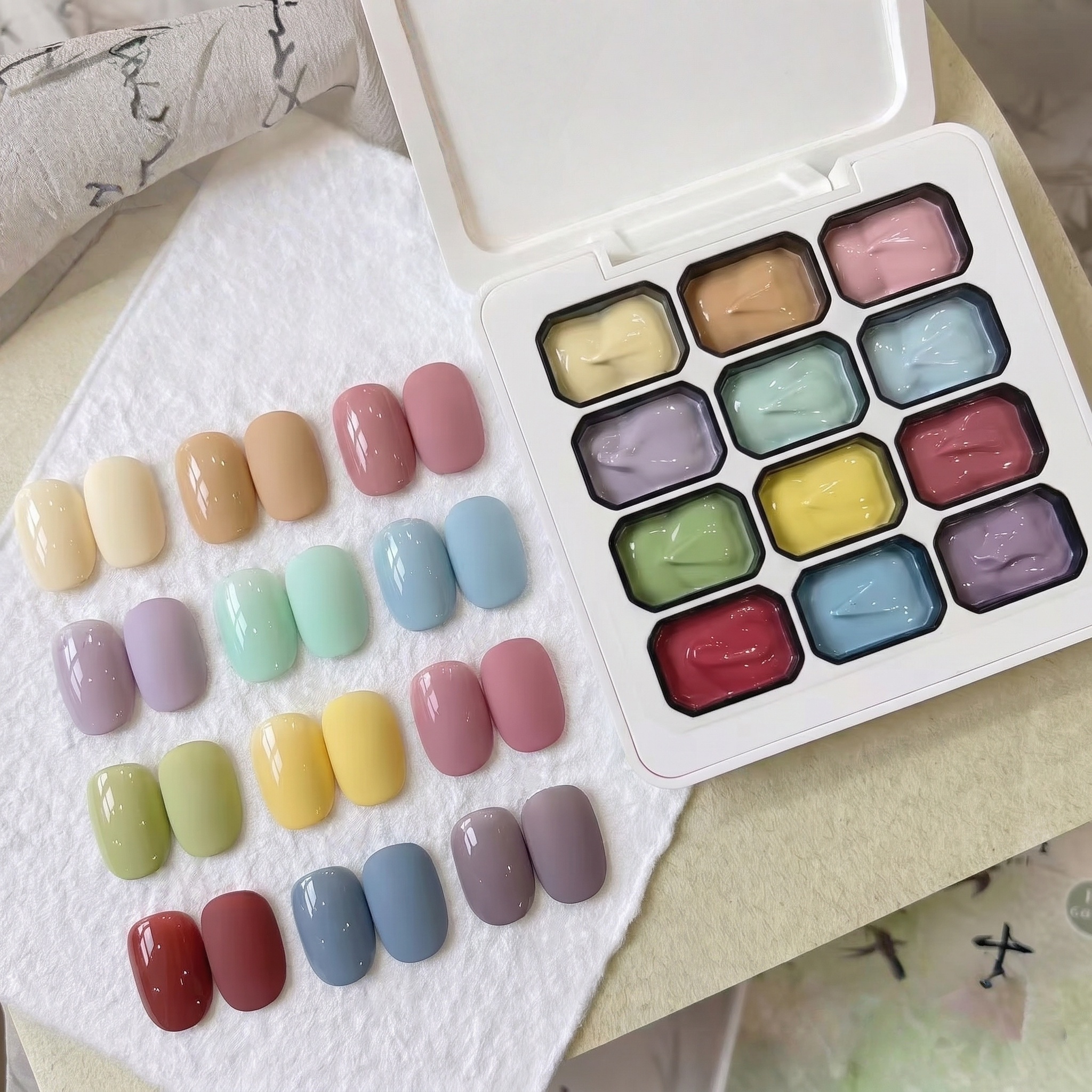 12-color Macaron Solid Gel Nai - Photography Lighting Gel 评论和价格