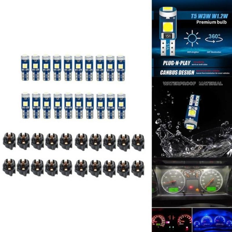 10Pcs T5 Led Bulb Canbus W3W 7 - Interior Photography Lighting 评论和价格