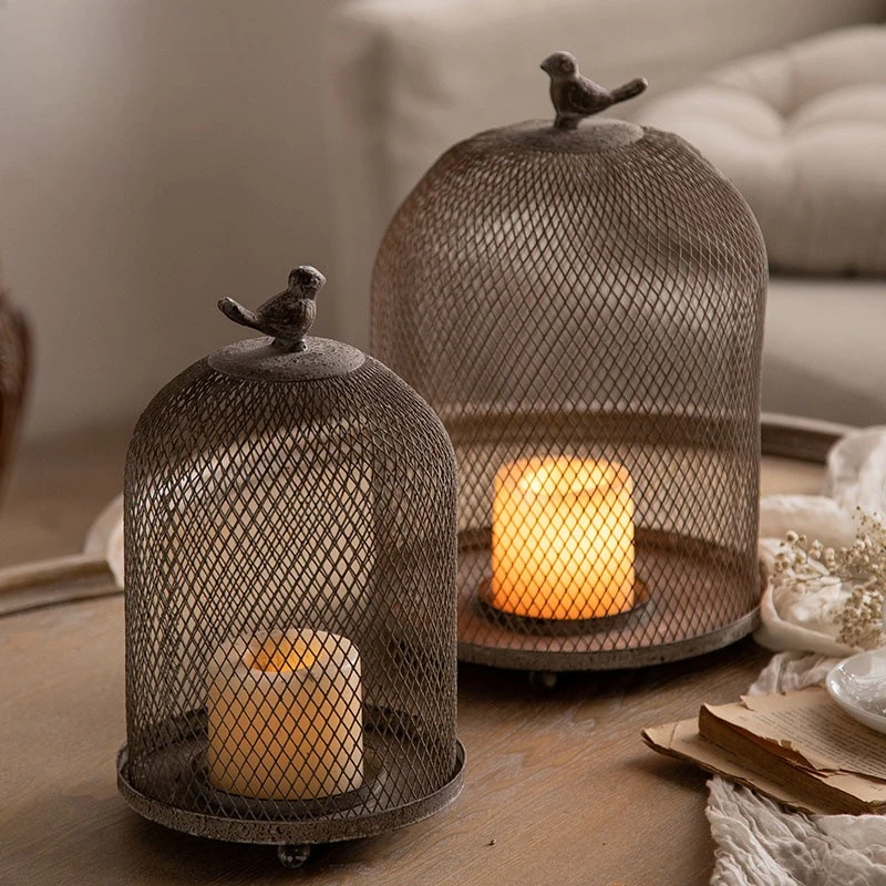 Vintage Iron Birdcage Candle H - Vintage Photography Lighting 评论和价格