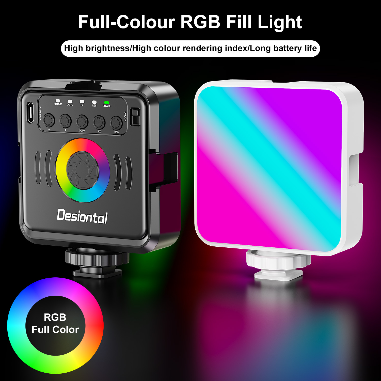 Desiontal X2 Portable RGB Phot - Photography Lighting Uk 评论和价格