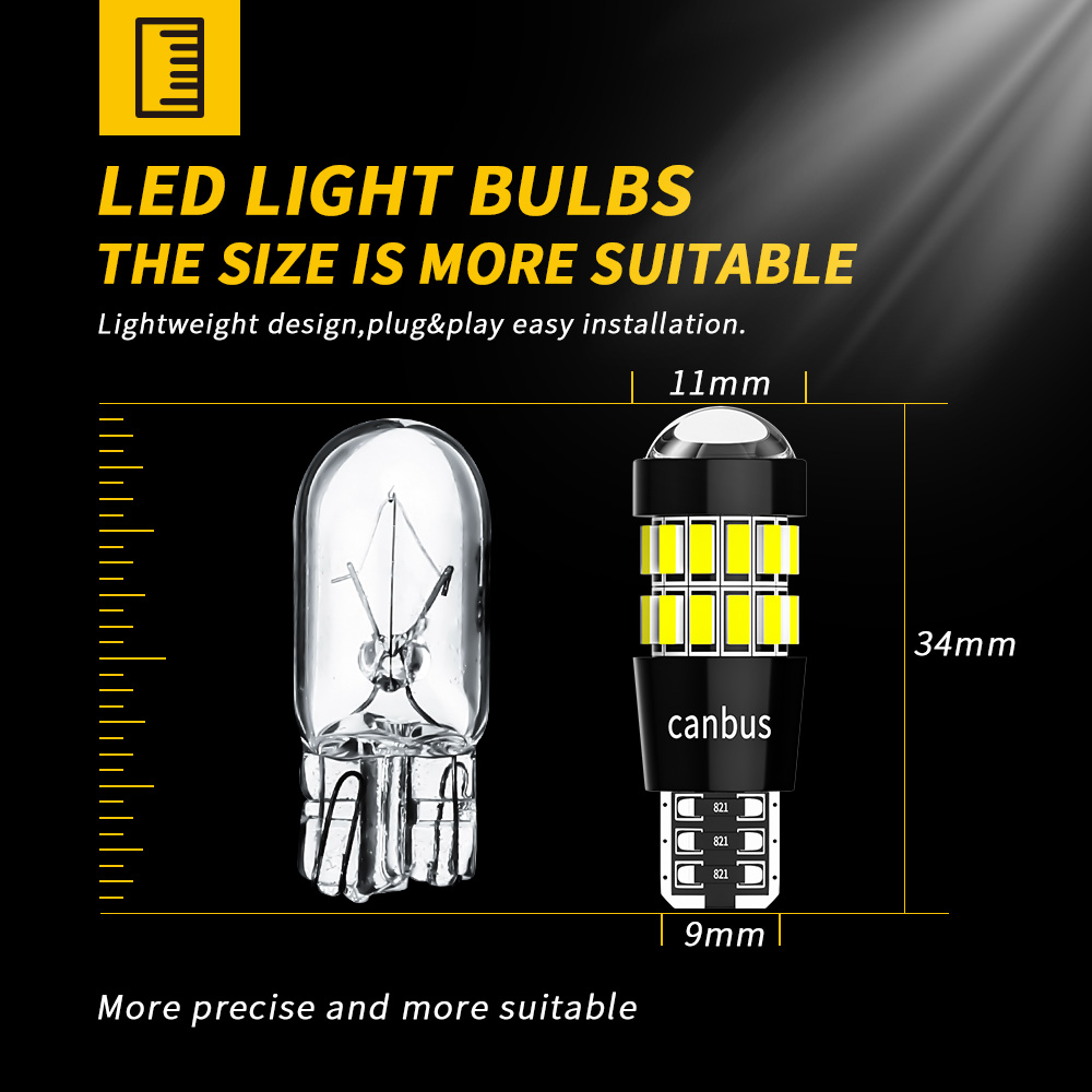 DXZ 2PCS W5W T10 LED Bulbs Len - Interior Photography Lighting 评论和价格