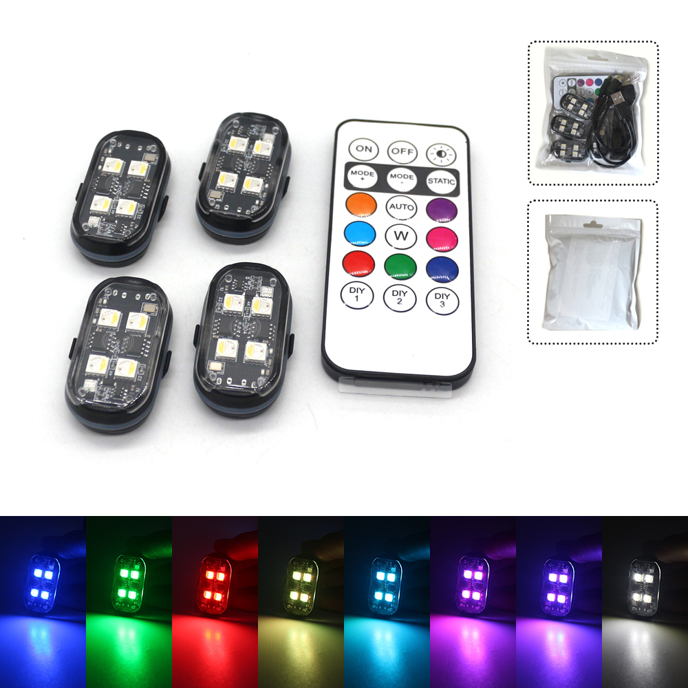 2Pc RGB Car Ambient Light, Col - Interior Photography Lighting 评论和价格