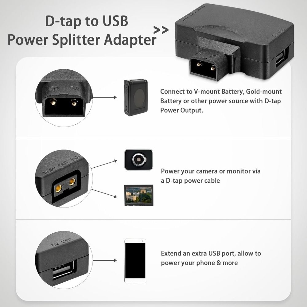 11V-17V D Tap to USB Adapter 5 - V Mount Battery 评论和价格