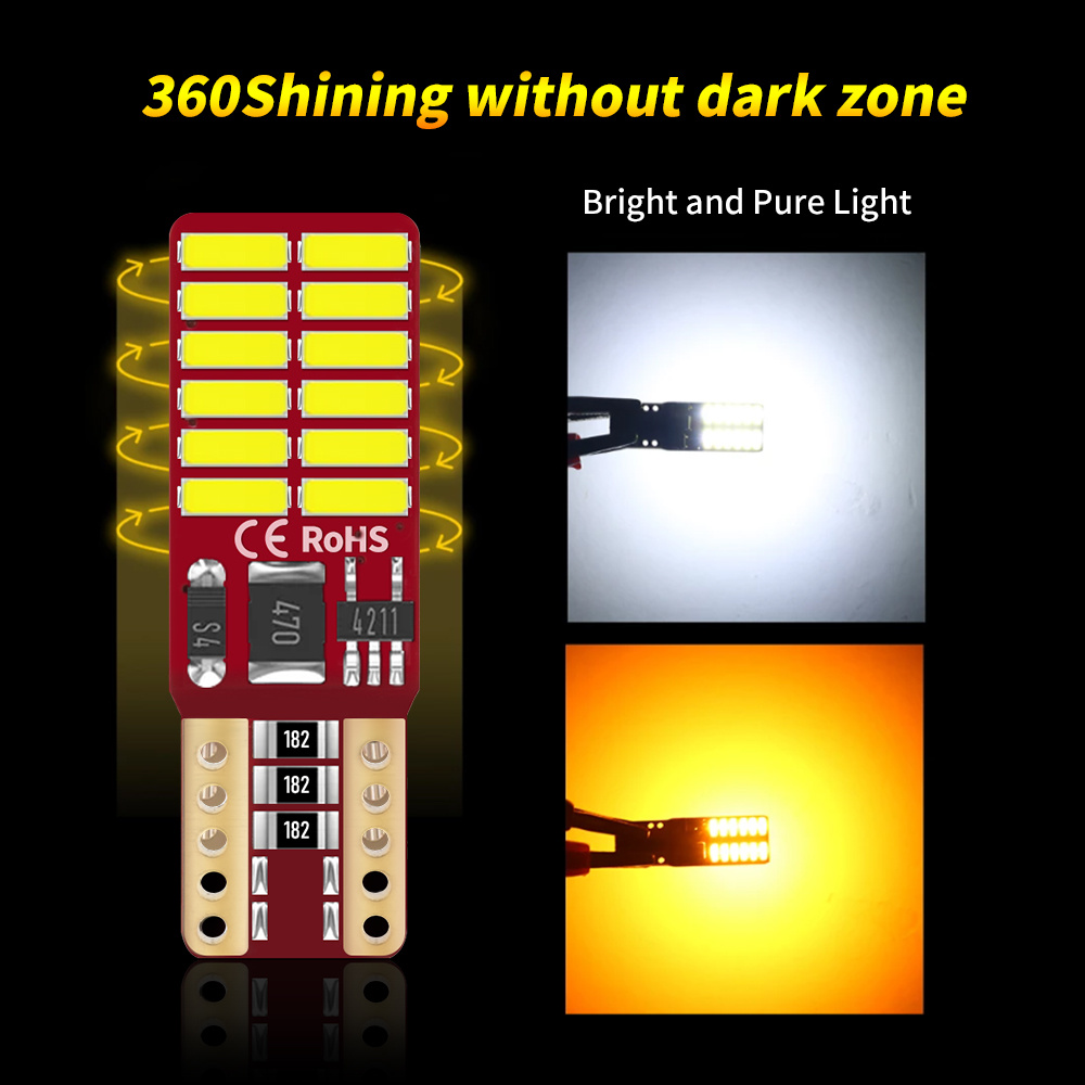 2-10Pcs W5W LED T10 Led Canbus - Interior Photography Lighting 评论和价格