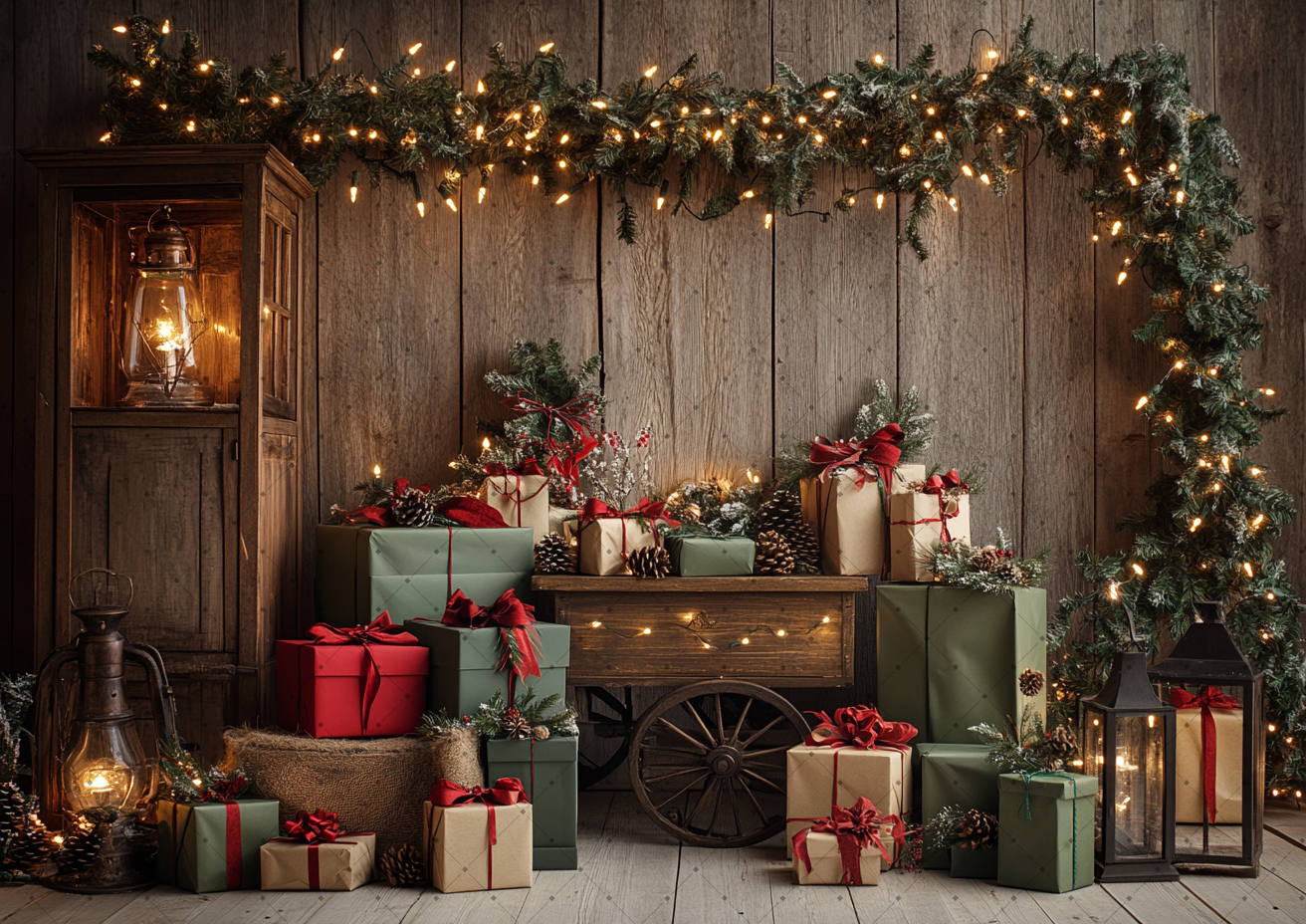 Rustic Brown Wood Wall Christm - Vintage Photography Lighting 评论和价格