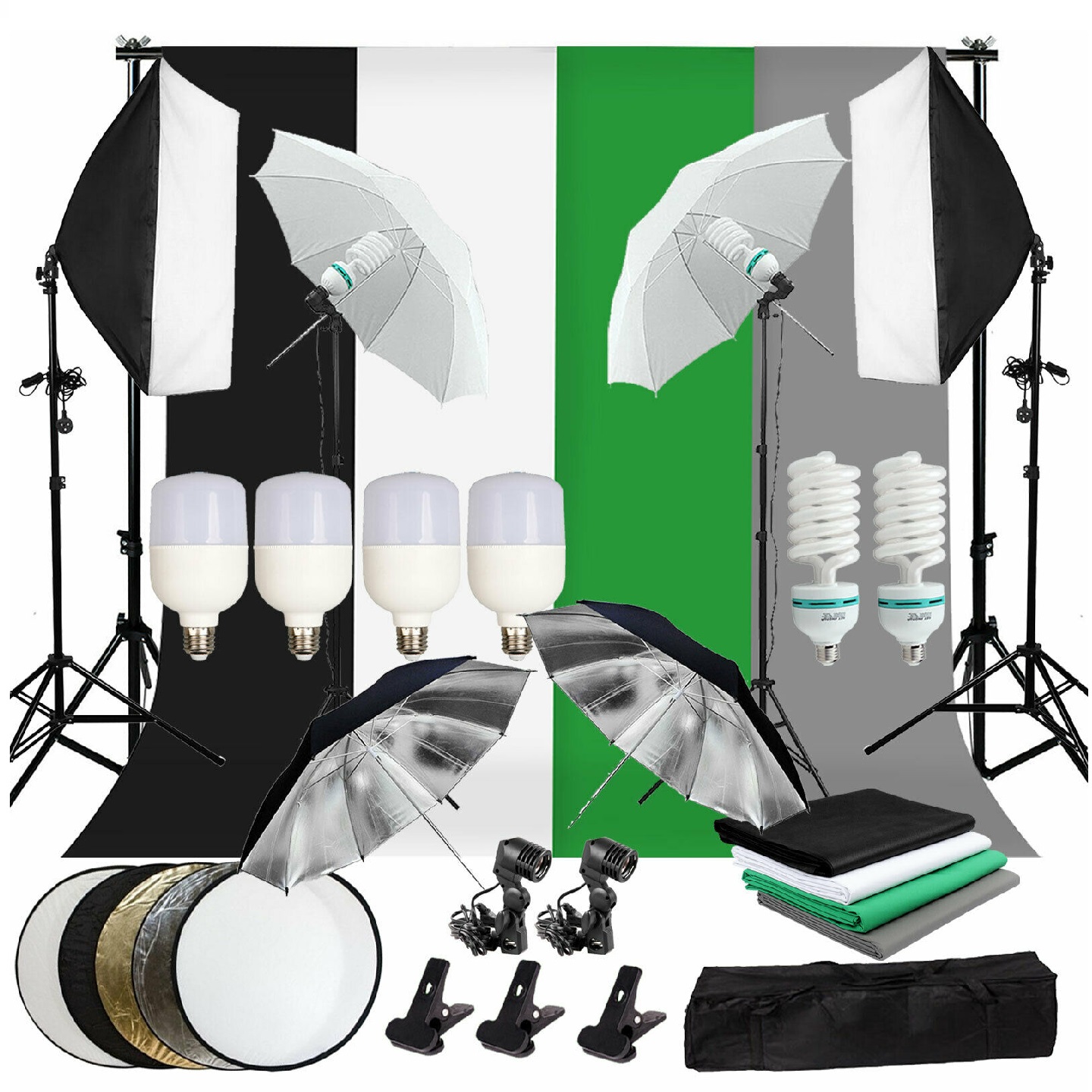 Gold Seller Full Set Photograp - Photography Lighting And Backdrop Kits 评论和价格