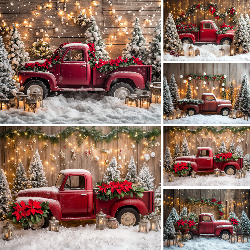 Vintage Red Truck Christmas Ph - Vintage Photography Lighting 评论和价格