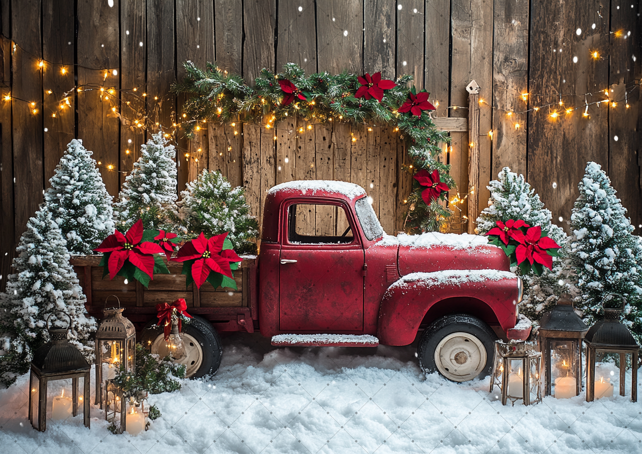 Vintage Red Truck Christmas Ph - Vintage Photography Lighting 评论和价格
