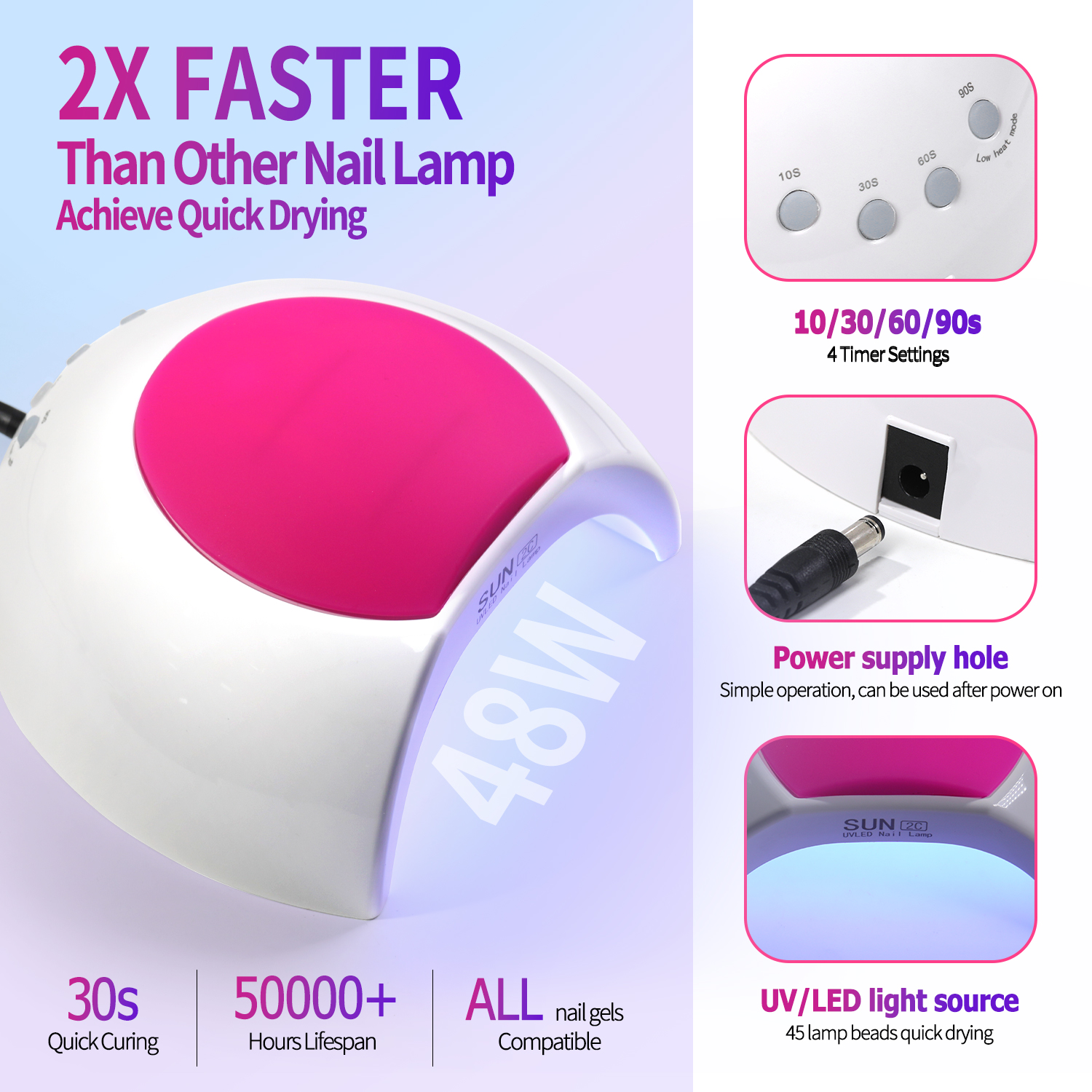Sun2C Nail Lamp 48W Gel Polish - Photography Lighting Gel 评论和价格
