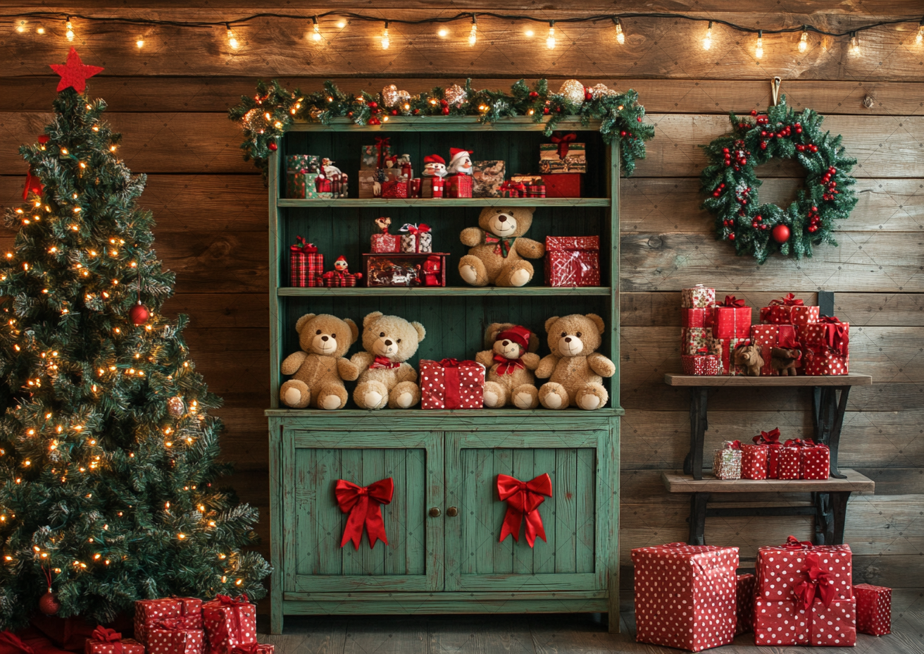 Cozy Vintage Christmas Backdro - Vintage Photography Lighting 评论和价格