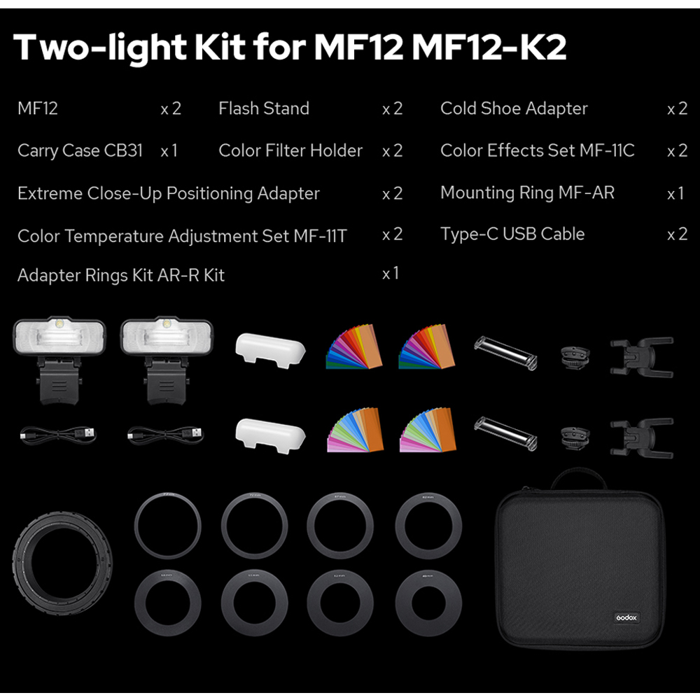 Godox MF12-K2 Macro Flash 2 Li - Photography Lighting Kit Godox 评论和价格
