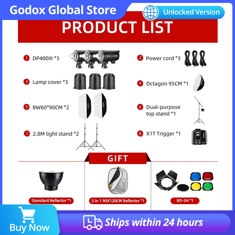 1200W Godox DP400III DP400III- - Photography Lighting Kit Godox 评论和价格