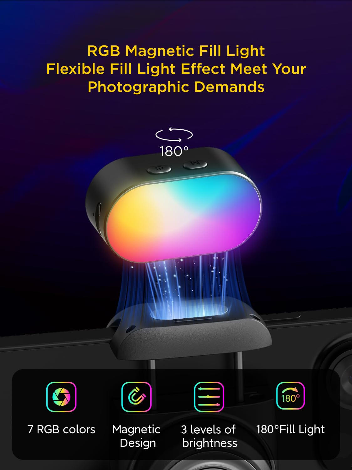 AOCHUAN RGB Magnetic Fill Ligh - Photography Lighting Uk 评论和价格